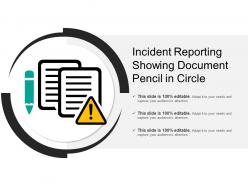 Incident reporting showing document pencil in circle