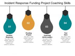 Incident response funding project coaching skills leaders business networking cpb