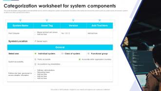 Incident Response Playbook Categorization Worksheet For System Components
