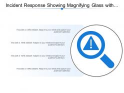 Incident response showing magnifying glass with risk sign