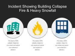 Incident showing building collapse fire and heavy snowfall