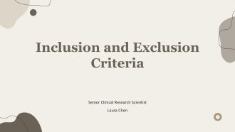Inclusion and Exclusion Criteria PPT Slides VA