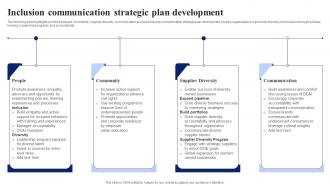 Inclusion Communication Strategic Plan Development