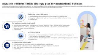 Inclusion Communication Strategic Plan For International Business