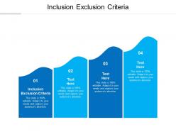 Inclusion exclusion criteria ppt powerpoint presentation portfolio layout cpb