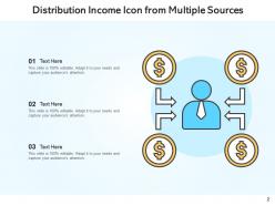 Income distribution sources coins dollar calculation growth increasing arrow