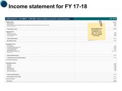 Income statement for fy 17 to 18 ppt powerpoint presentation slides
