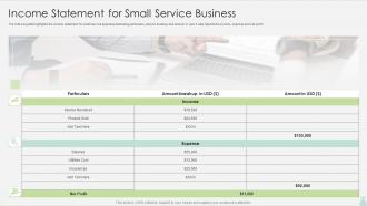 Income Statement For Small Service Business