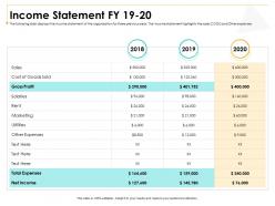 Income statement fy 19 to 20 m3002 ppt powerpoint presentation layouts gridlines
