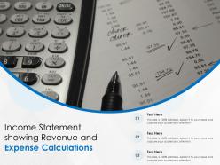 Income statement showing revenue and expense calculations