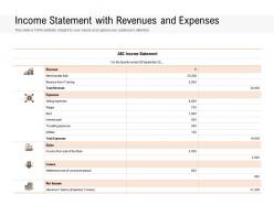 Income statement with revenues and expenses