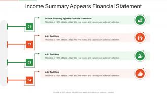 Income Summary Appears Financial Statement In Powerpoint And Google Slides Cpb
