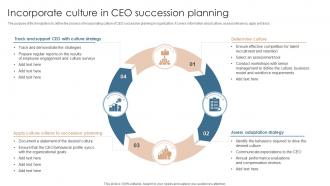 Incorporate Culture In CEO Succession Planning