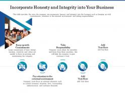 Incorporate honesty and integrity into your business ppt design inspiration
