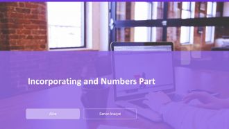 Incorporating And Numbers Part PPT Summary AT