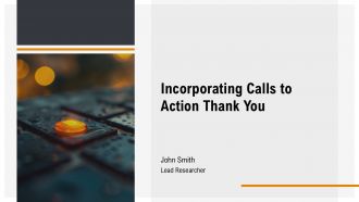 Incorporating Calls To Action Thank You PPT Outline AT