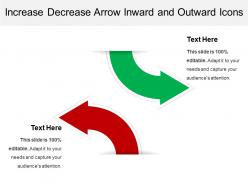 Increase decrease arrow inward and outward icons
