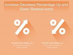 Increase decrease percentage up and down shadow icons