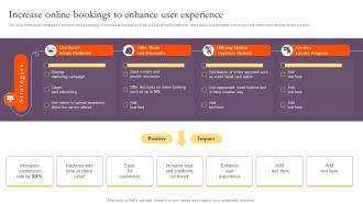 Increase Online Bookings To Enhance User Experience Introduction To Tourism Marketing MKT SS V