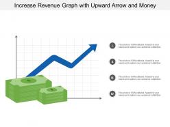 Increase revenue graph with upward arrow and money