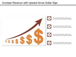 Increase revenue with upward arrow dollar sign