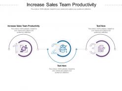 Increase sales team productivity ppt powerpoint presentation inspiration vector cpb