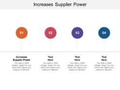 Increases supplier power ppt powerpoint presentation professional slide cpb