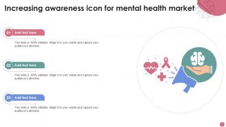 Increasing Awareness Icon For Mental Health Market Ppt Sample