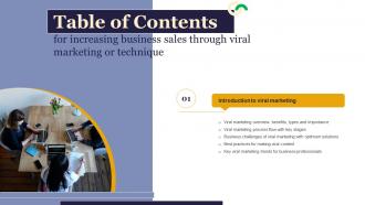Increasing Business Sales Through Viral Marketing Or Technique Table Of Contents