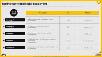 Increasing Engagement Through Immersive Hosting Experiential Social Media Events MKT SS V