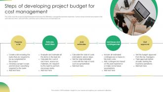 Increasing Profit Maximization Steps Of Developing Project Budget For Cost Management
