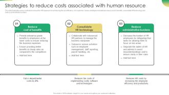 Increasing Profit Maximization Strategies To Reduce Costs Associated With Human Resource