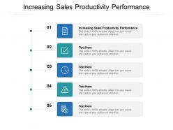 Increasing sales productivity and performance ppt powerpoint presentation pictures summary cpb
