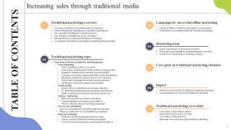 Increasing Sales through Traditional Media powerpoint presentation slides MKT CD