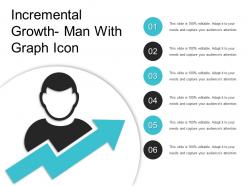 Incremental growth man with graph icon