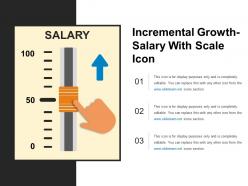Incremental growth salary with scale icon