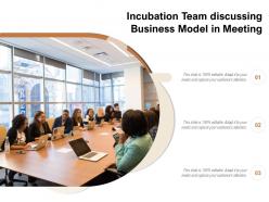 Incubation team discussing business model in meeting