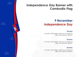 Independence Day Banner With Cambodia Flag