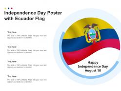 Independence day poster with ecuador flag