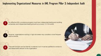 Independent Audit To Implement Organizational AML Measures Training Ppt