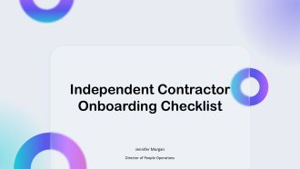 Independent Contractor Onboarding Checklist PPT Outline VA