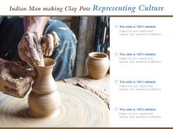 Indian Man Making Clay Pots Representing Culture