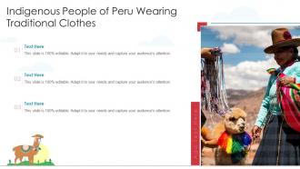 Indigenous people of peru wearing traditional clothes