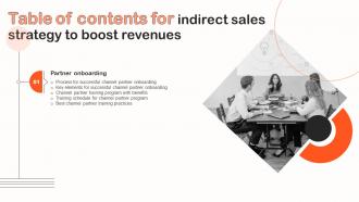 Indirect Sales Strategy To Boost Revenues For Table Of Contents Strategy SS V