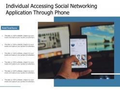 Individual accessing social networking application through phone