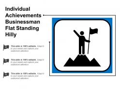 Individual achievements businessman flat standing hilly
