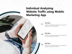 Individual analyzing website traffic using mobile marketing app