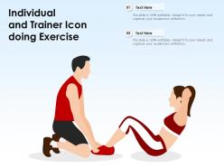 Individual And Trainer Icon Doing Exercise