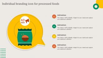 Individual Branding Icon For Processed Foods
