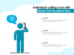 Individual calling icon with head conversation box